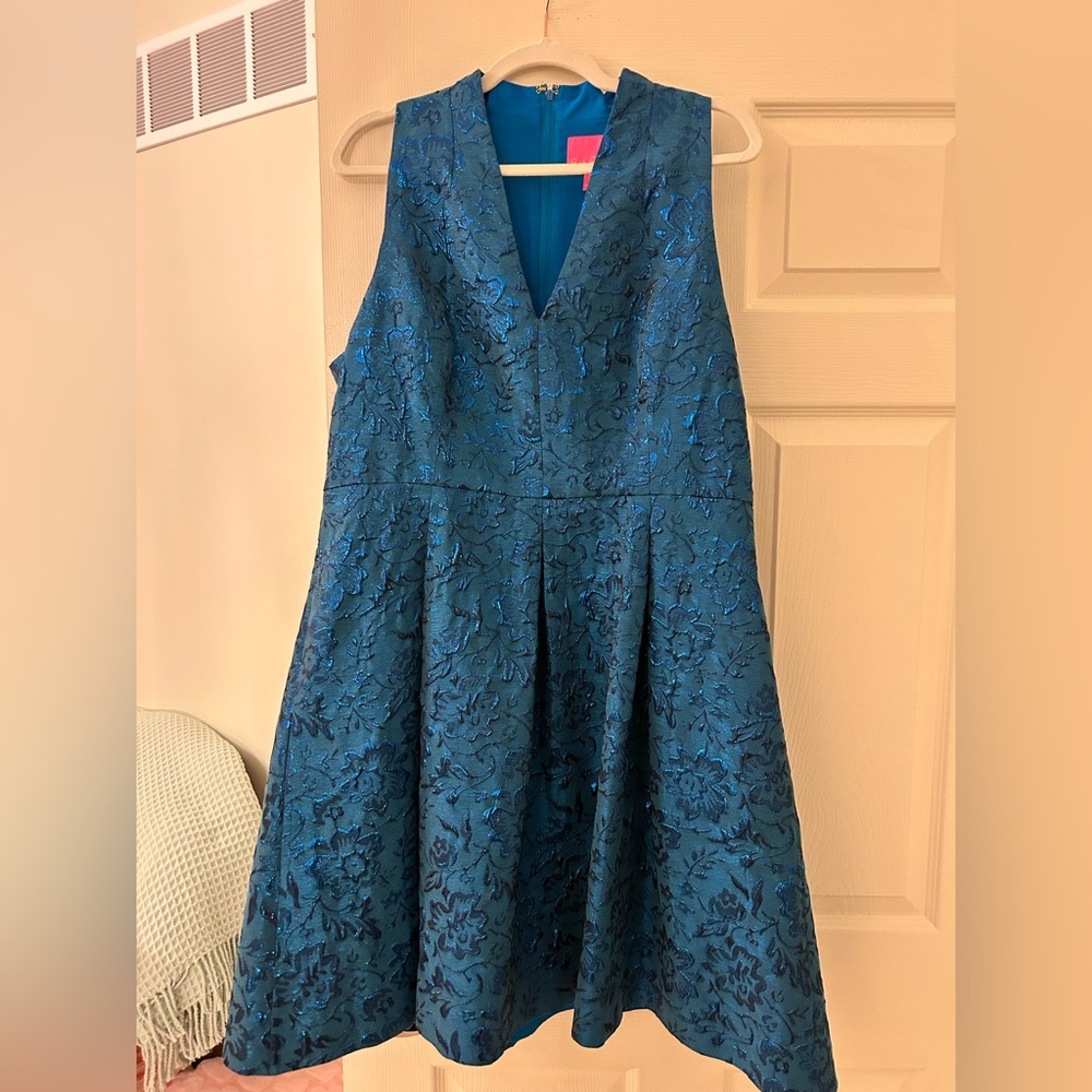 Lilly Pulitzer Teal  Patterned Fabric